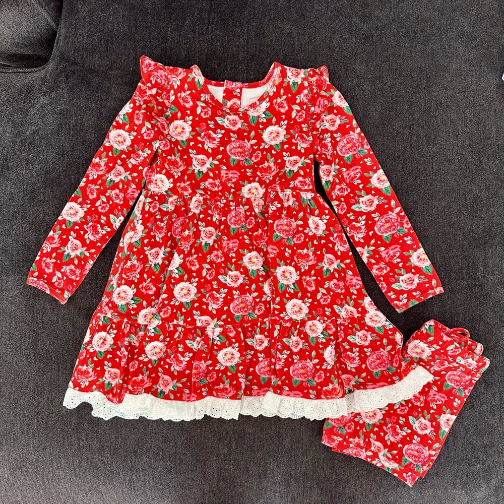 Liv & Stella Little Hearts & Roses Twirl, EUC, 4T